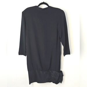 VTG Mark Heister Black Cocktail Dress with Taffeta Bow Hemline
